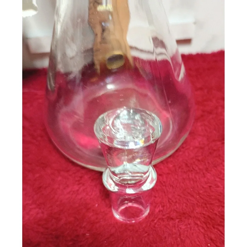 Vintage Clear Glass Cruet with Stopper Oil and Vinegar Dispenser 6 inch 6-5